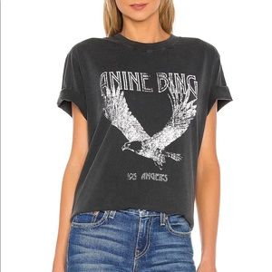 ANINE BING Lili Tee in Washed Black Eagle
